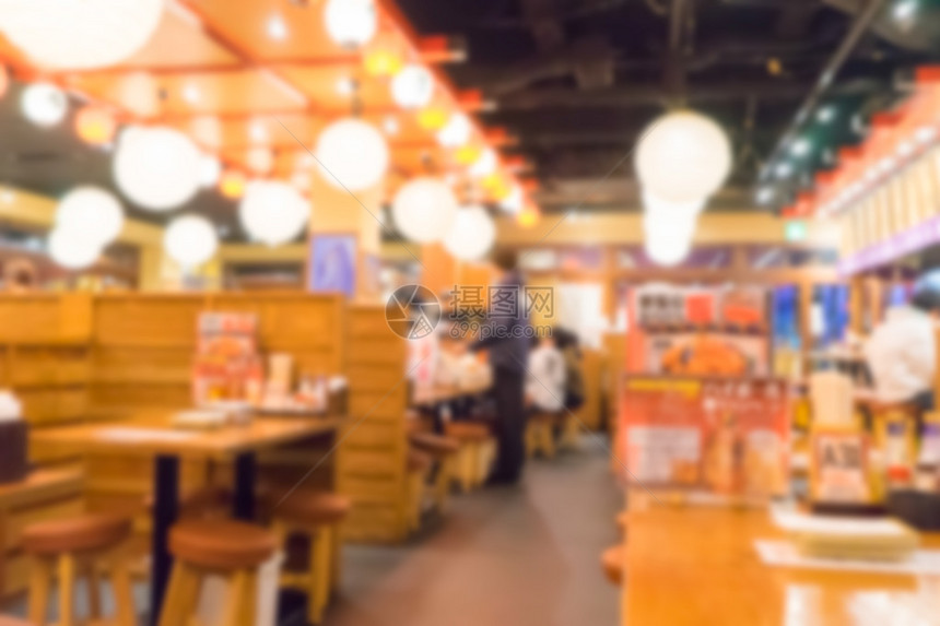 日本Izakaya餐馆背景模糊Bl图片