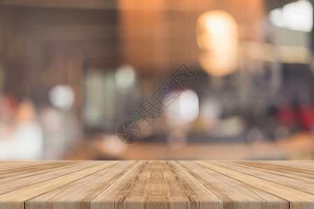 餐厅模糊的透视棕色木材可用于展示或蒙太奇您的产品图片