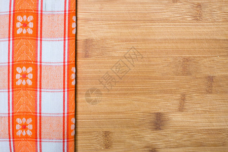 背景与桌布在木菜板图片