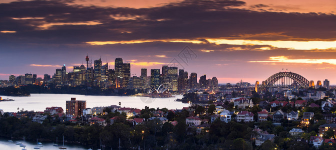 莫斯曼黄昏的悉尼港图片