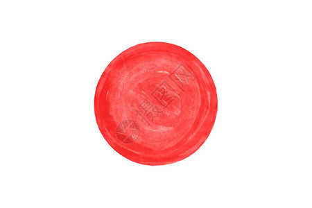 现房清盘孤立在白色背景上的红色圆形空白水彩圆圈形状彩色水彩画模插画