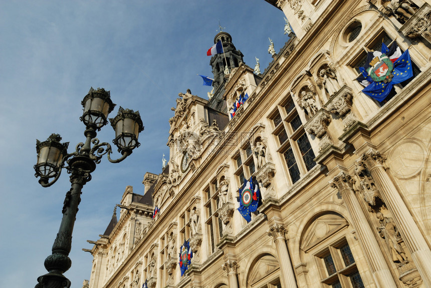 巴黎市政厅的视图图片