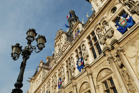巴黎市政厅的视图图片