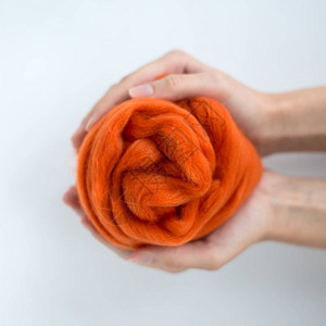 橙色梅里诺羊毛图片