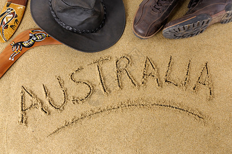 澳洲的外背或海滩背景加上潮流背景图片