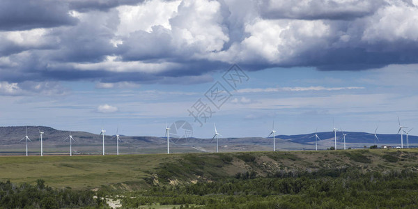 加拿大阿尔伯塔省南部阿尔伯塔省乡村景观中的风图片