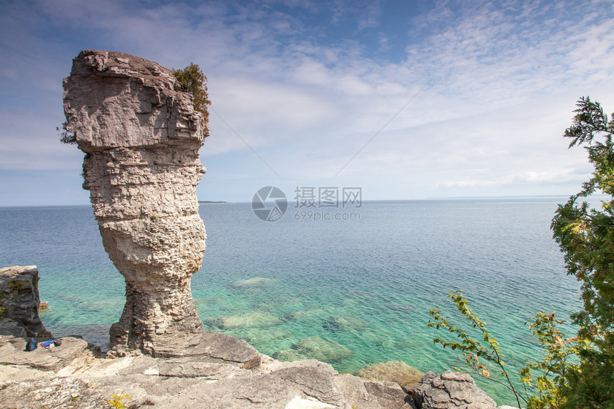 海岸花水岛格鲁吉亚湾加拿大安略省托伯莫图片