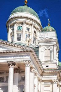 著名的赫尔辛基大教堂的美丽景图片