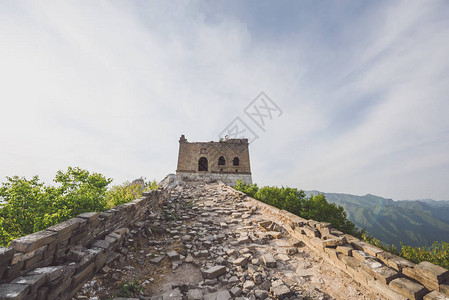 万里长城箭口荒原段背景图片