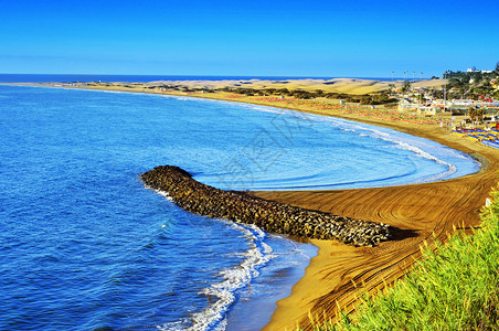 PlayadelIngles海滩和马斯帕洛马斯沙丘高清图片