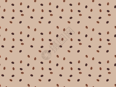 从棕色咖啡豆分离成的无缝图片