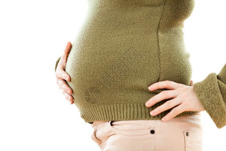孕妇抱着肚子图片