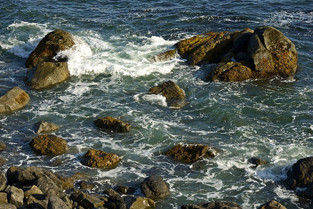 落基海滩北加州海岸美国加利福尼亚州波涛汹涌的太平洋图片