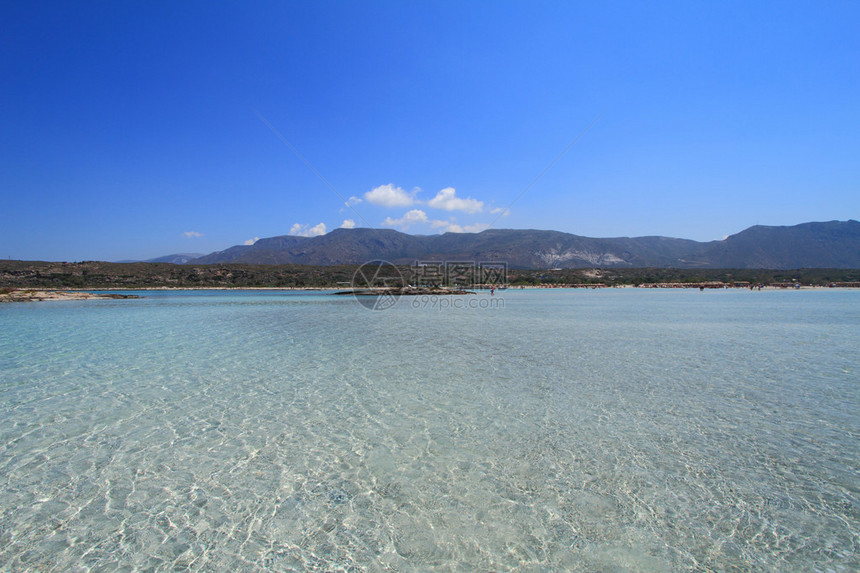 以水晶浅水为海景Elafonisi图片