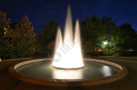 夜晚的灯光喷泉背景图片