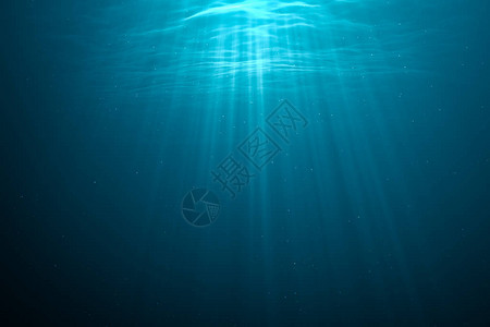 水下光线的3D渲染插图图片