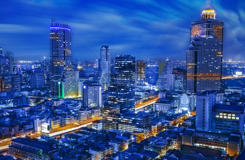 曼谷市夜景图片