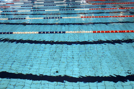 在巨大的奥林匹克游泳池里图片
