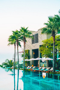 美丽的豪华酒店游泳池度假胜地图片