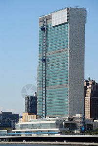 从纽约市东河对岸看联合国图片