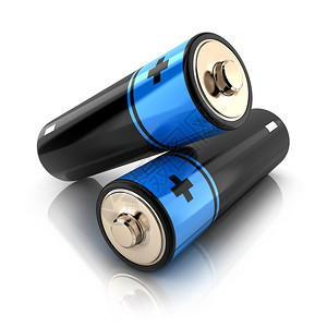 两台蓝色电池在背景图片