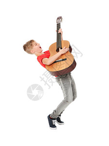 情感小男孩弹吉他时的情绪小男孩图片