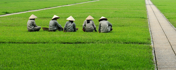 越南工人在河内背景图片