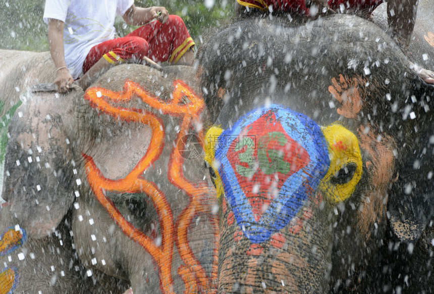 泰国东南亚曼谷以北的Ayutthaya市泰国新年节或Songkran节或水节Thai图片