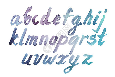彩色水彩和夸丽的字体型手写画横幅Abc图片