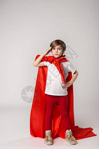 超级英雄红色斗篷的小孩图片