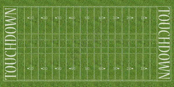 俯视着美国足球场的景象在草地上背景图片