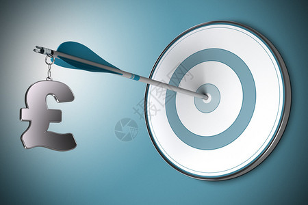 一磅符号固定在箭头上适用于英镑金融投资产管理或财务咨图片
