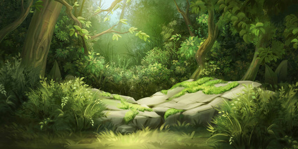 深森林幻想回落概念艺术现实说明视频游戏数字CG艺术自然风光插画