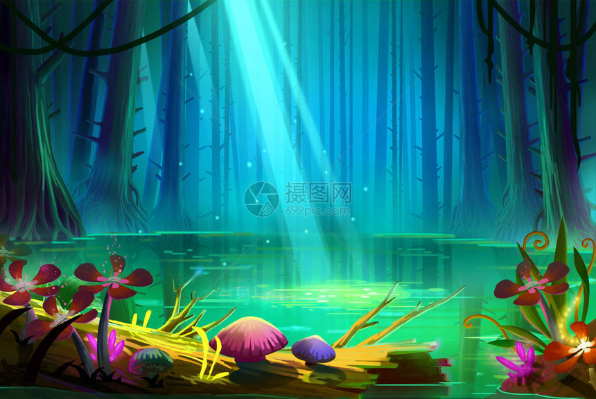 视频游戏的数字CG艺术概念说明现实化卡通风格背景CGDigit图片