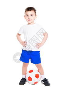 穿着足球制服的可爱好男孩图片