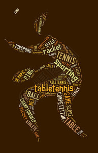 表桌网球象形图褐色背景图片