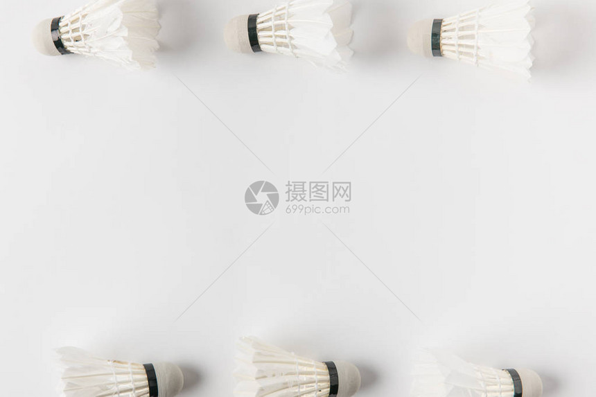 白色表面羽毛球穿梭孔雀框图片