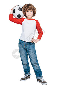 小男孩足球孤立儿童运动概图片