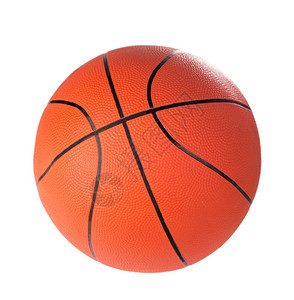 白背景中孤立的橙色篮球游戏球图片