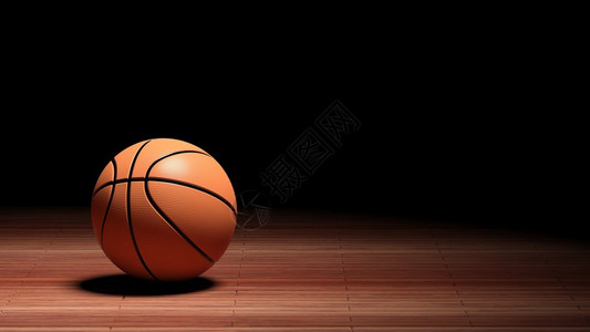 篮球法庭楼层在黑色和复制空背景图片