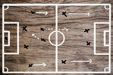 足球场的木材绘画规划小组战略图片