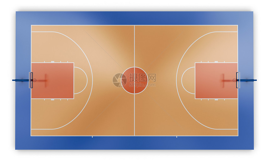 篮球场顶视图3d渲染图像图片