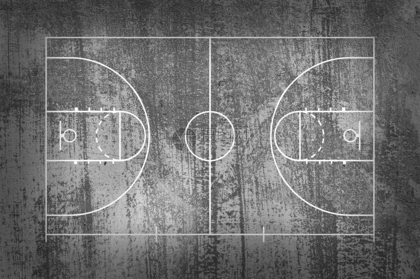 篮球场地板与黑色垃圾背景上的线图片