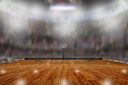 模拟空篮球场的低角度视图背景图片