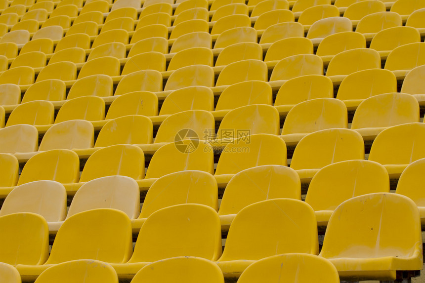 空的长椅体育场黄色图片
