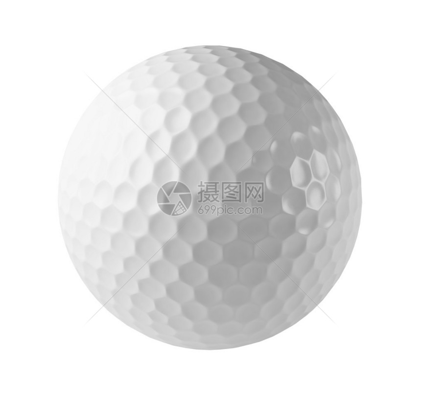 在白色背景上的高尔夫球图片