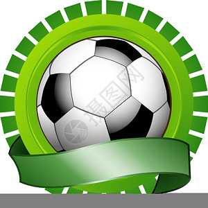 带横幅的绿色足球盾牌背景图片