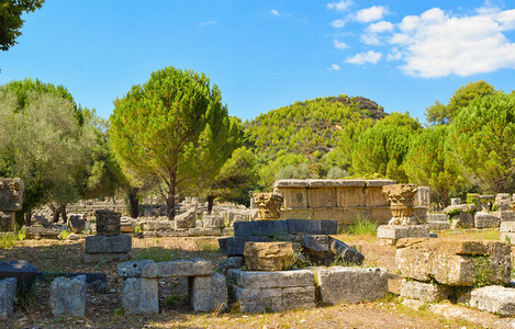 古代奥林匹亚的废墟奥林匹克高清图片