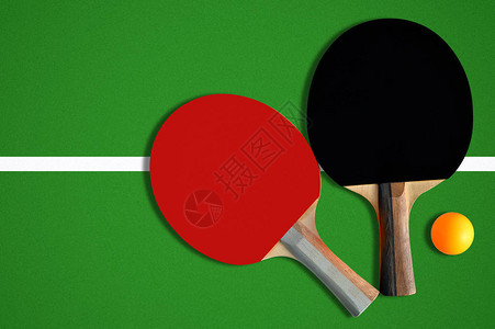 乒乓球器材乒乓球拍和球背景图片