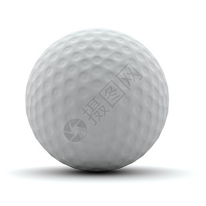 3D高尔夫球在白色背景图片